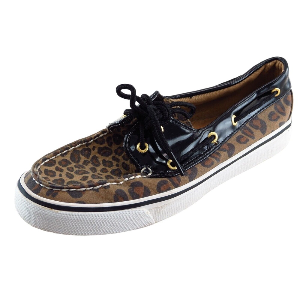 Sperry‎ Top-Sider Boat Shoes Brown Fabric Women Shoes Size 8 Medium